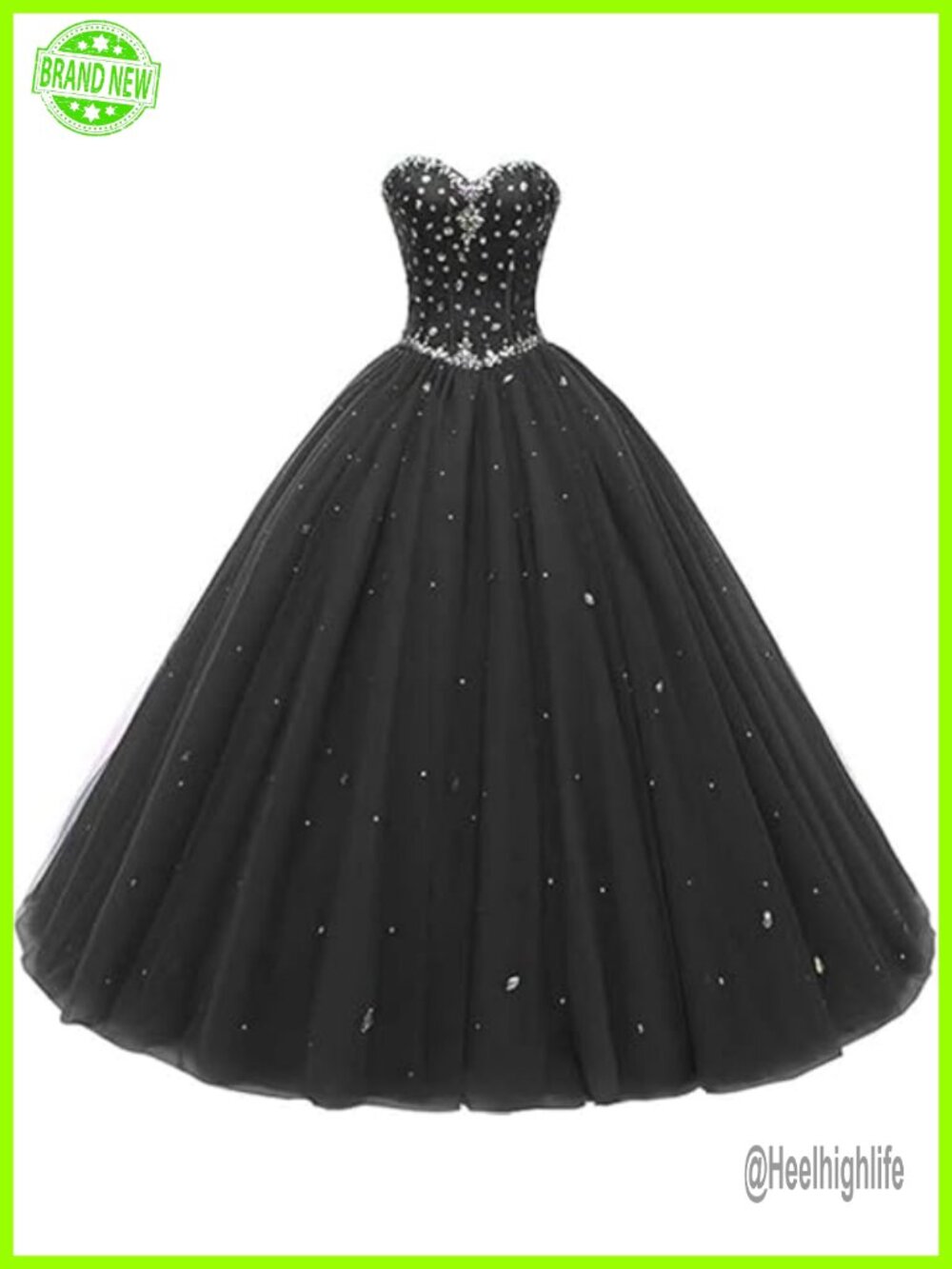 Tulle Satin Ball Gown Sweetheart Lace Up Prom Dress Sequin Beaded Formal